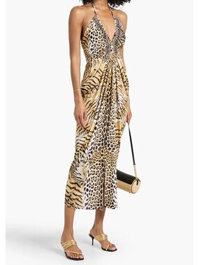 Camilla Animal-Print Halter Maxi